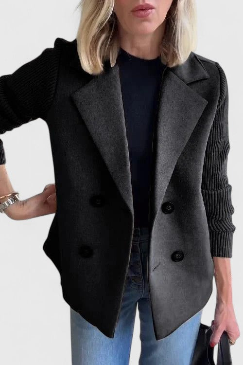 Penelope Contrast-Sleeve Blazer