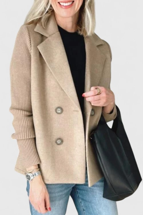 Penelope Contrast-Sleeve Blazer