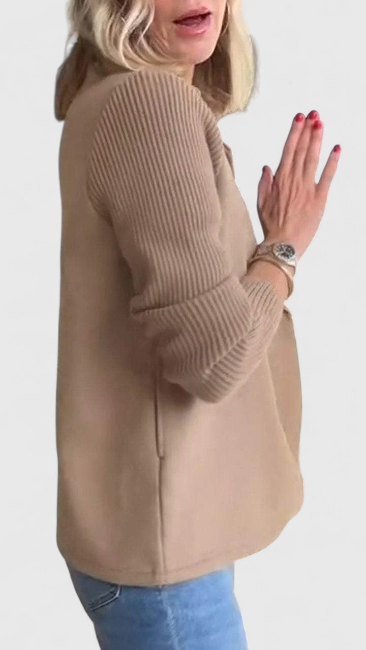 Penelope Contrast-Sleeve Blazer