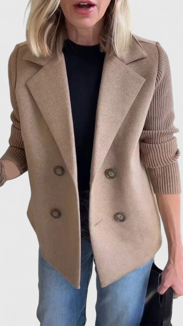 Penelope Contrast-Sleeve Blazer