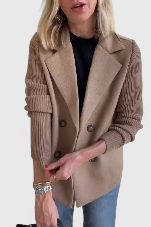 Penelope Contrast-Sleeve Blazer