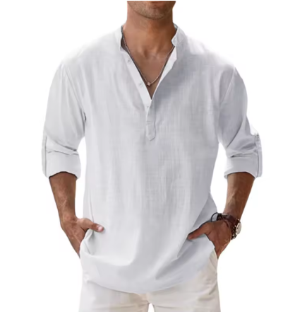 Linen Breeze Henley Shirt