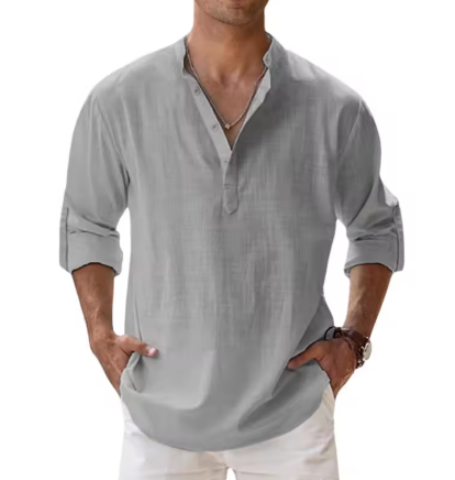 Linen Breeze Henley Shirt