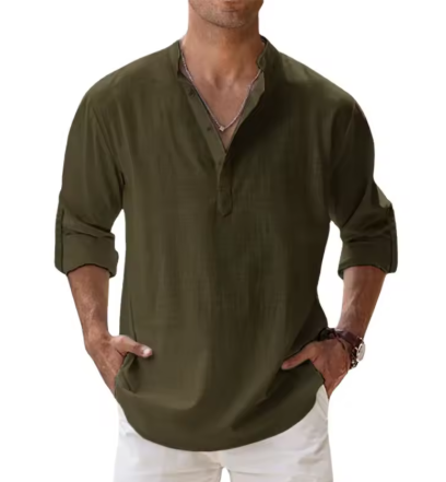 Linen Breeze Henley Shirt