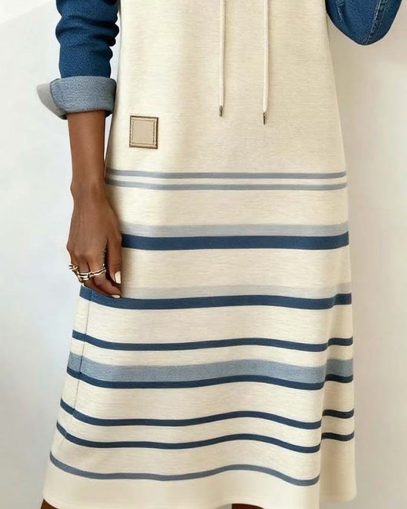 Briony Striped Hooded Dress
