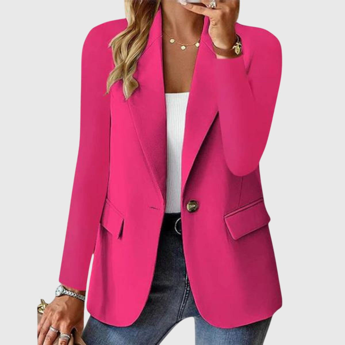 Susannah Single-Button Blazer