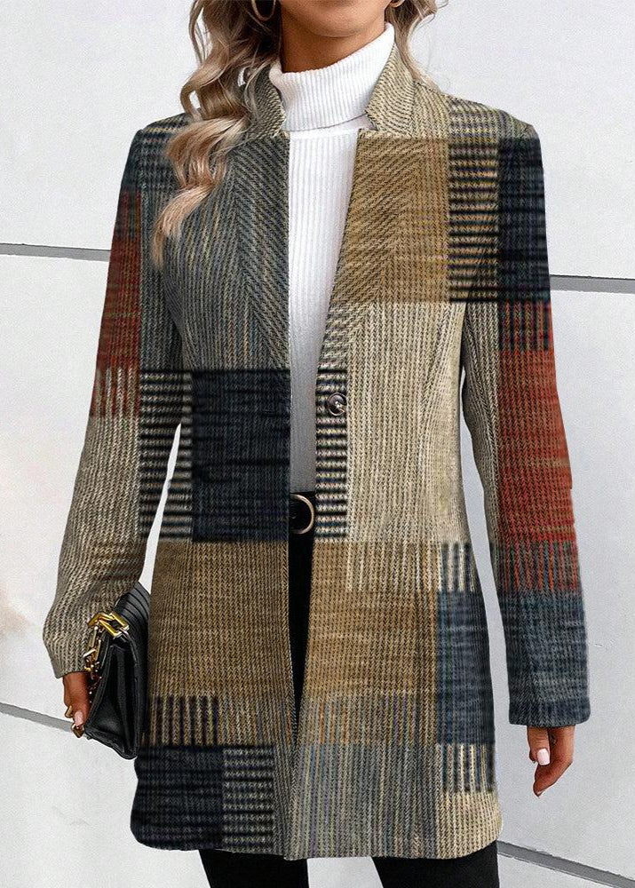 Prudence Patchwork-Check Longline Blazer