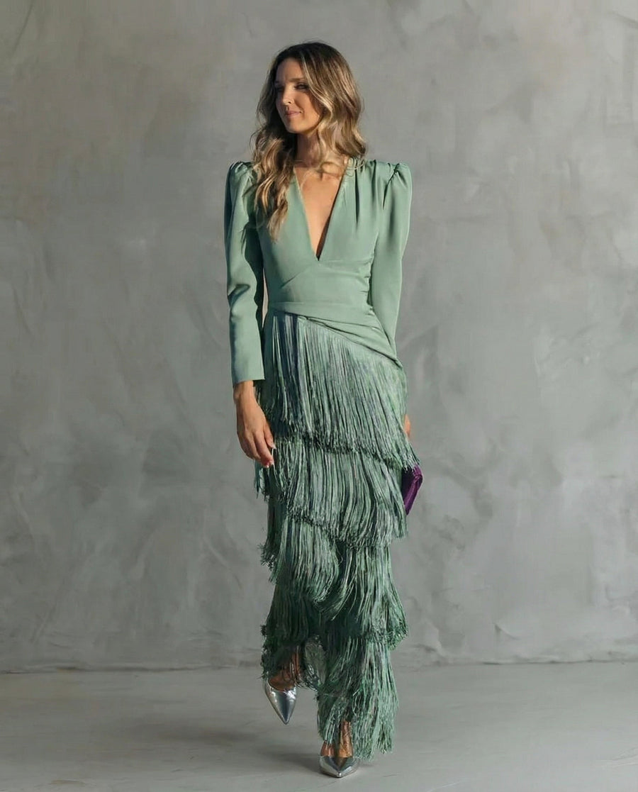 Victoria Fringed Midi Dress