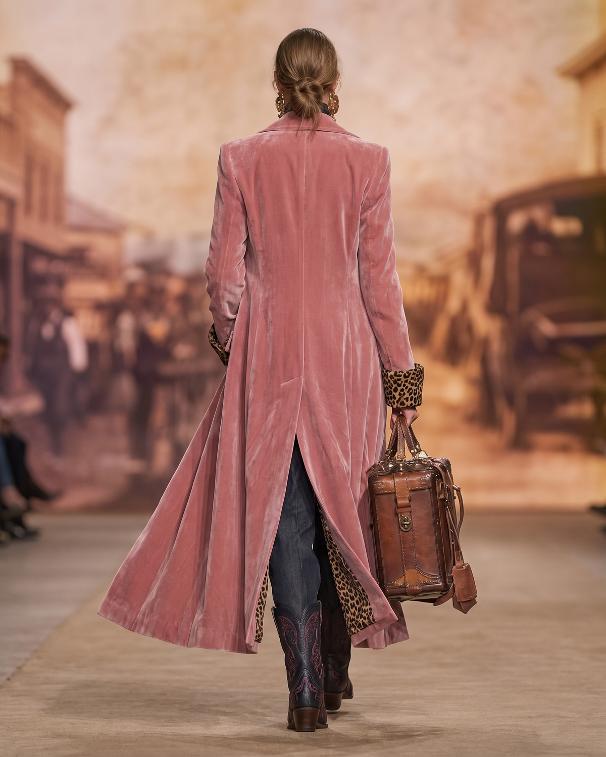 Marianne Velvet-Effect Longline Coat