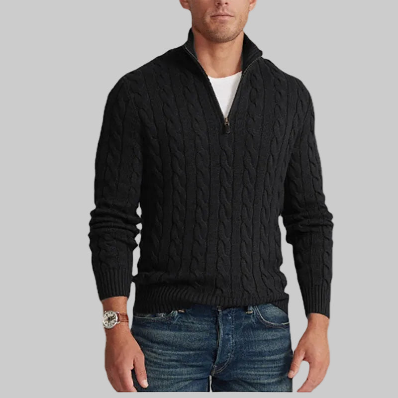 Rosedale Cable-Knit Zip Jumper