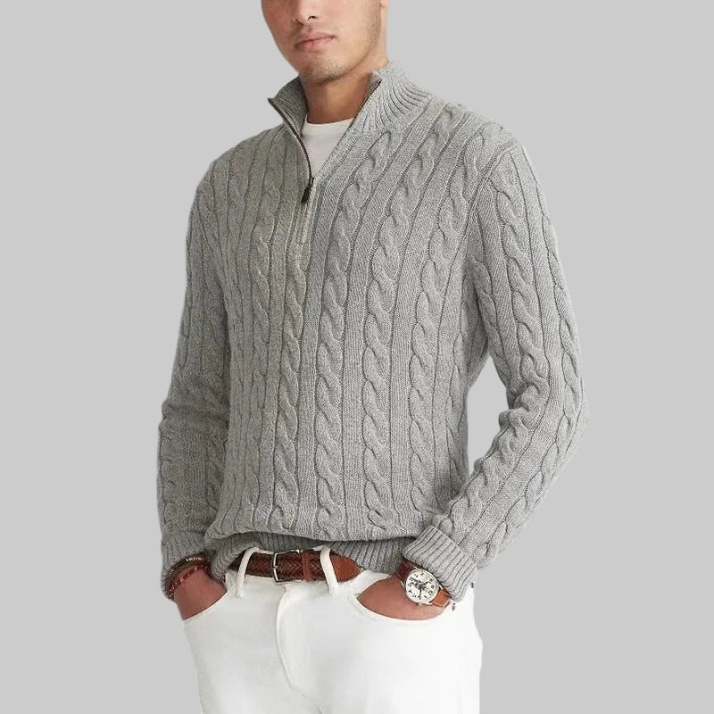 Rosedale Cable-Knit Zip Jumper