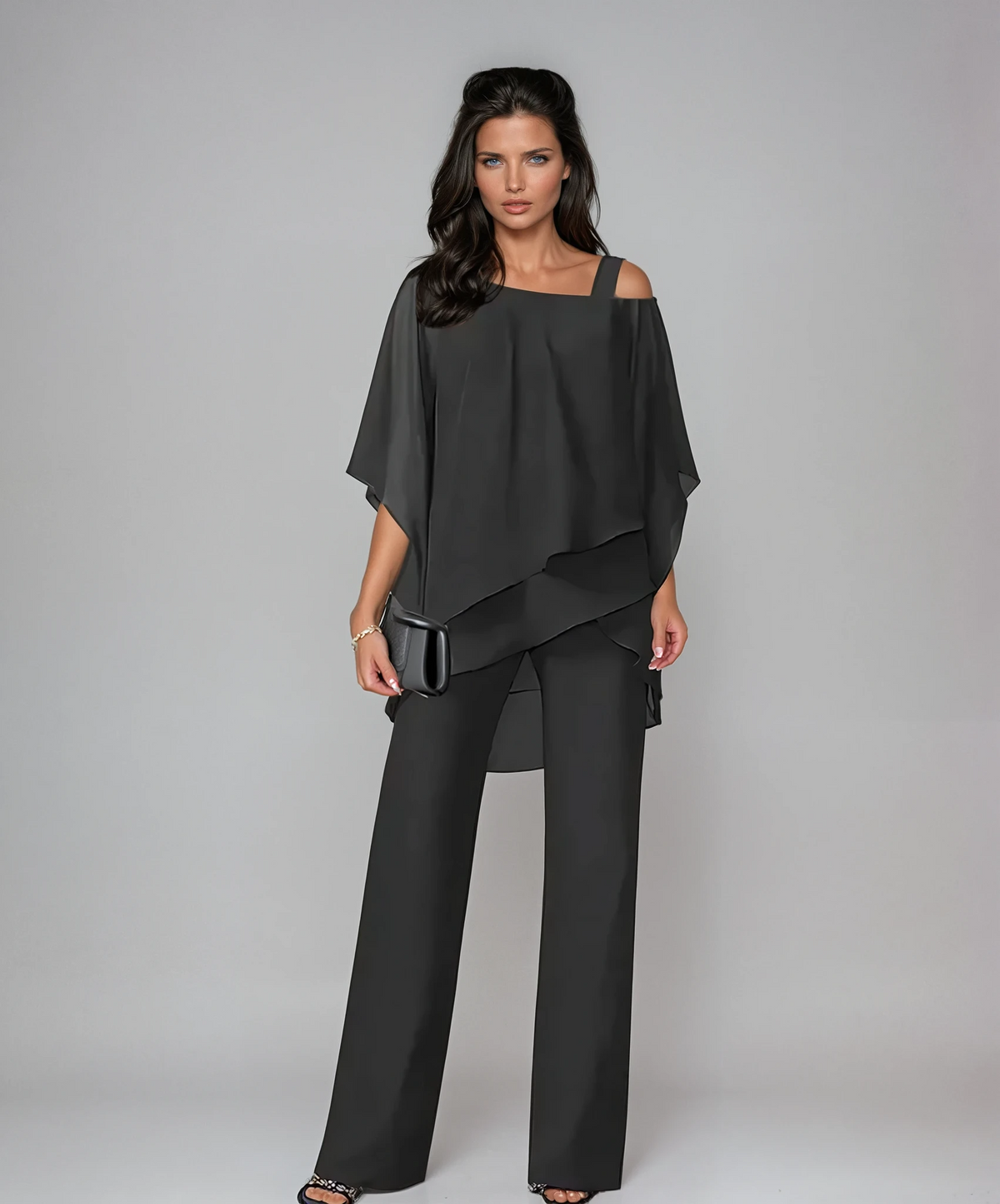 Sara Layered Top & Wide-Leg Trouser Set
