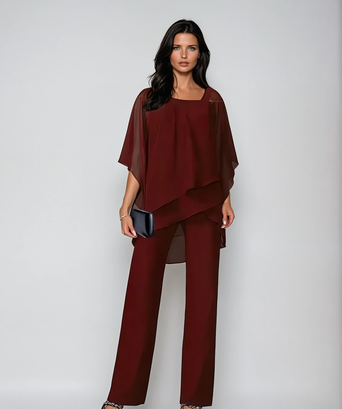 Sara Layered Top & Wide-Leg Trouser Set