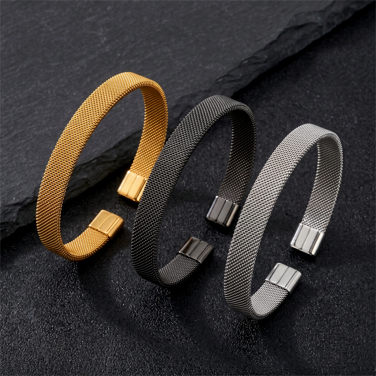 Atlas Stainless Steel Mesh Bracelet