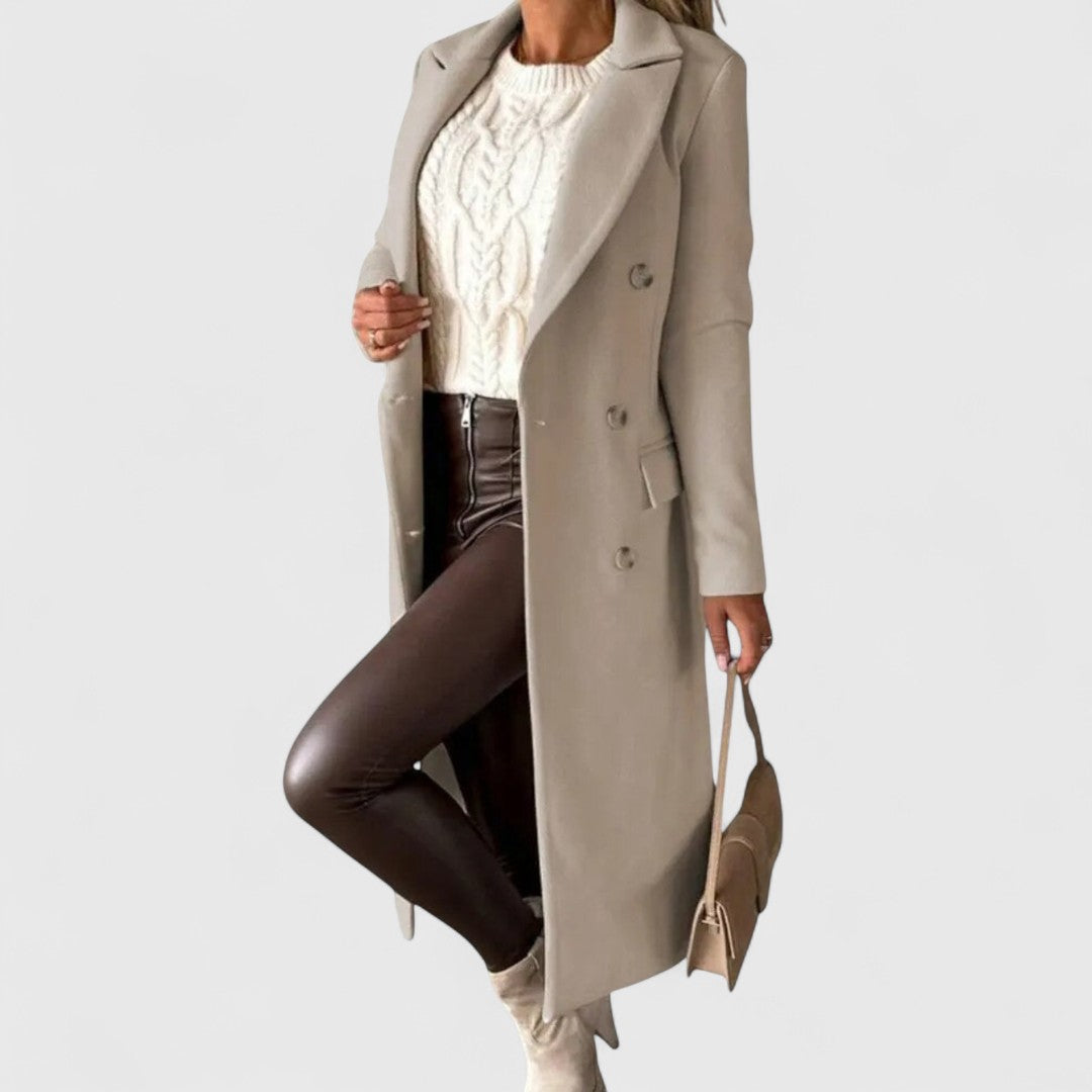 Lucinda Button-Front Longline Coat