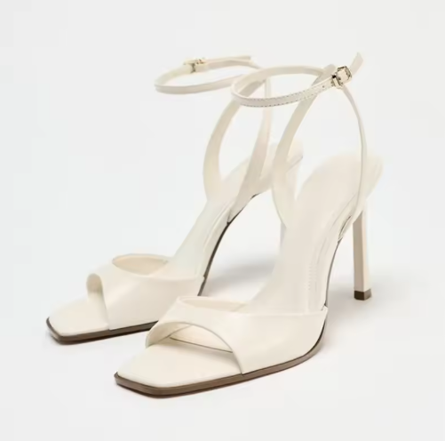 Amelia Square-Toe Heeled Sandals
