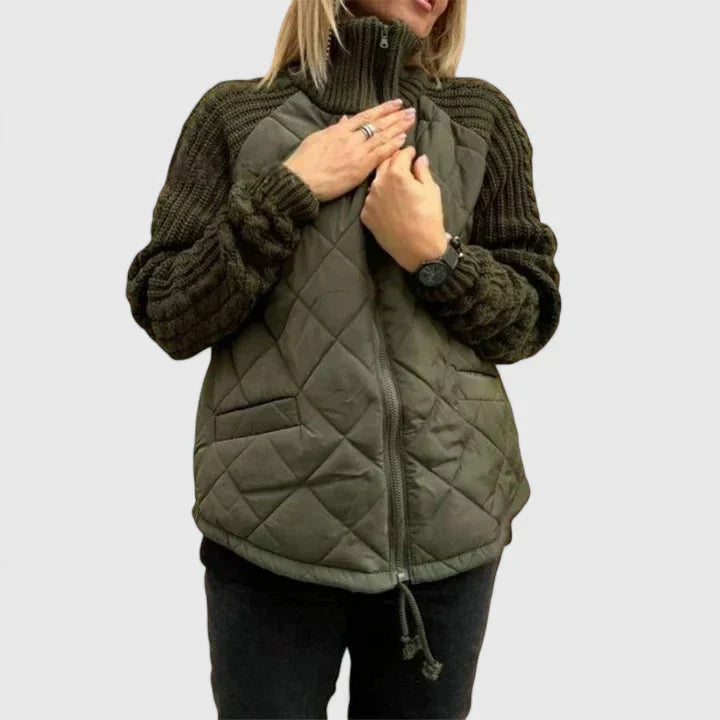 Seraphina Quilted Mixed-Texture Jacket