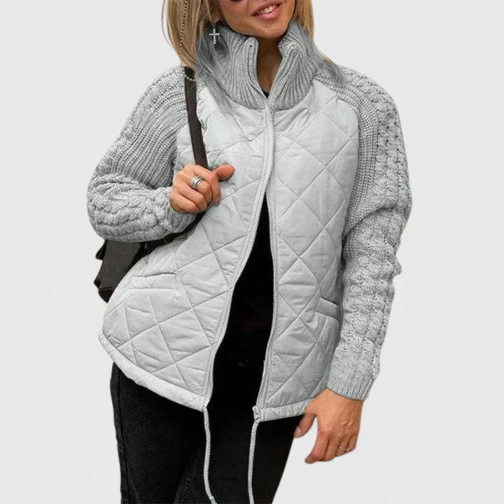 Seraphina Quilted Mixed-Texture Jacket