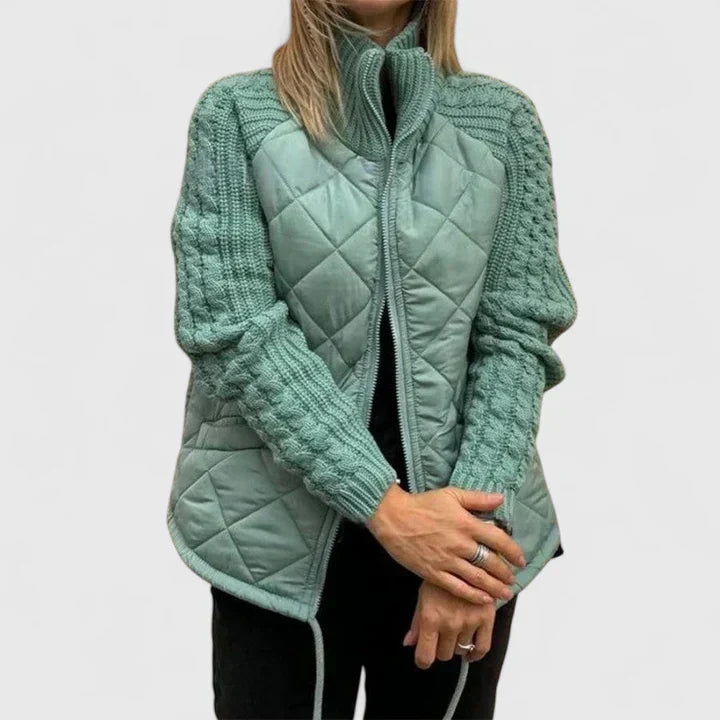 Seraphina Quilted Mixed-Texture Jacket