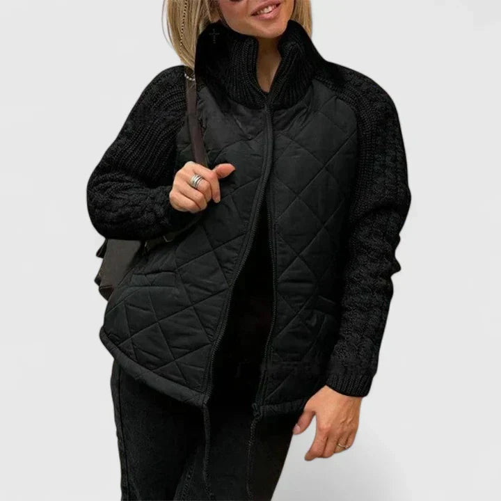Seraphina Quilted Mixed-Texture Jacket
