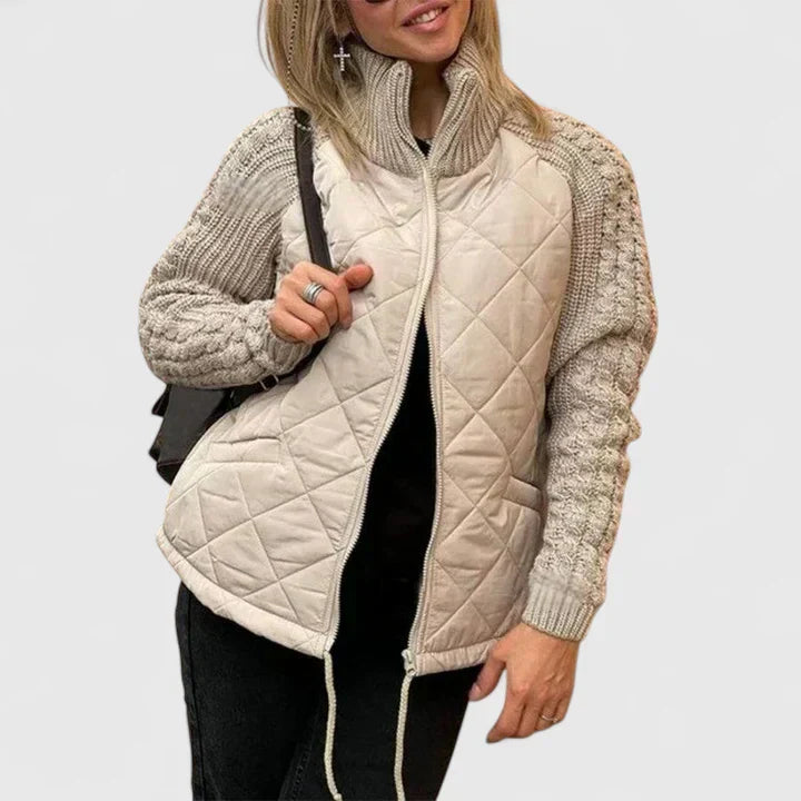 Seraphina Quilted Mixed-Texture Jacket