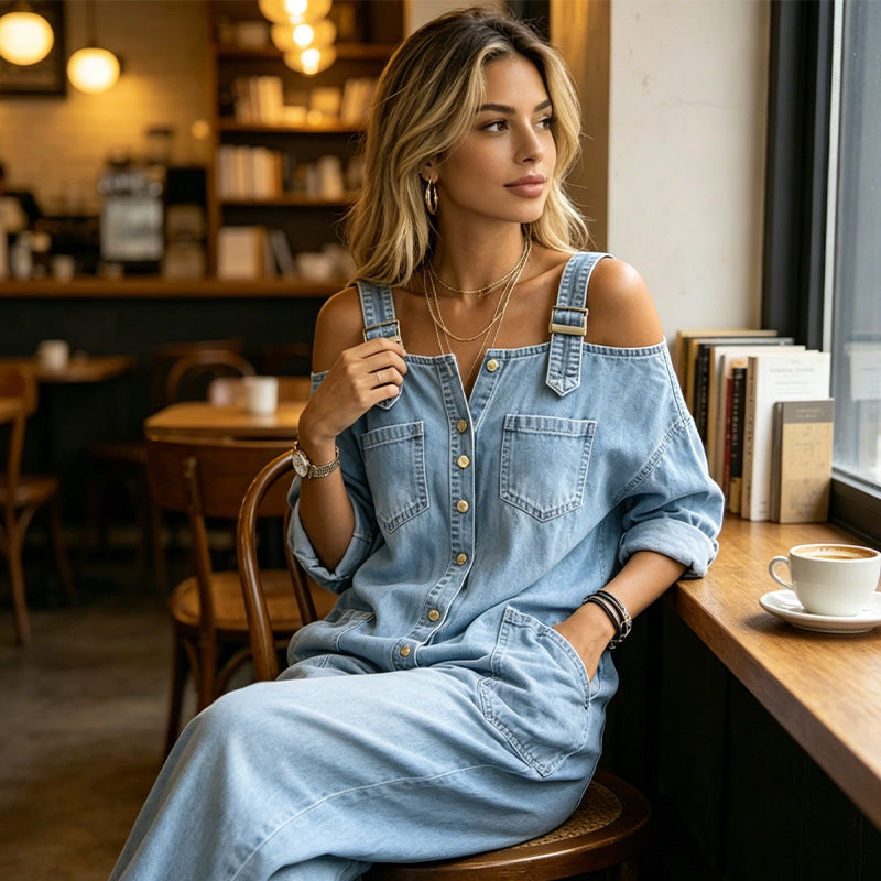 Urban Chic Denim-Look Jumpsuit