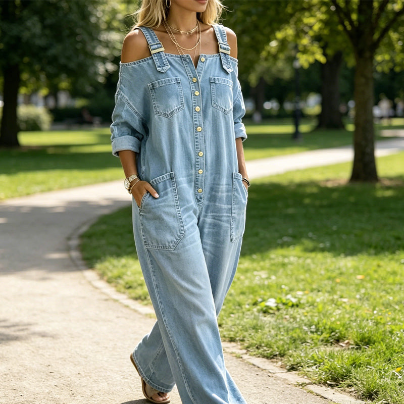 Urban Chic Denim-Look Jumpsuit