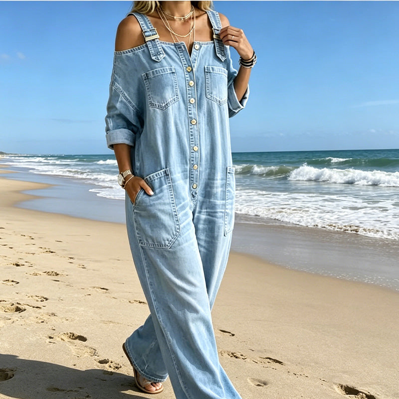 Urban Chic Denim-Look Jumpsuit