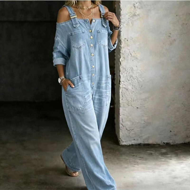 Urban Chic Denim-Look Jumpsuit