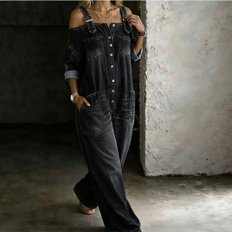 Urban Chic Denim-Look Jumpsuit