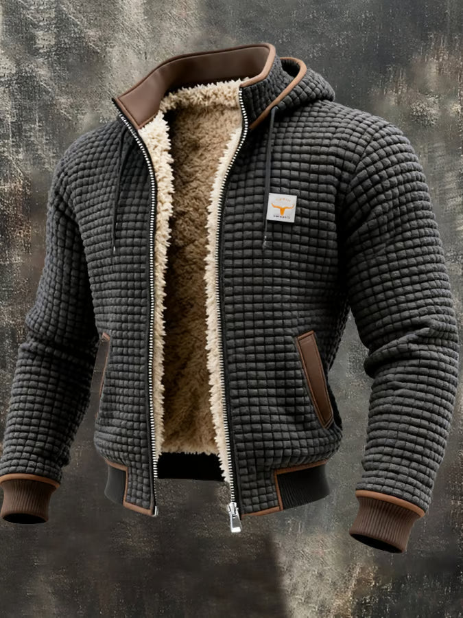 Elwick Waffle-Texture Zip Jacket