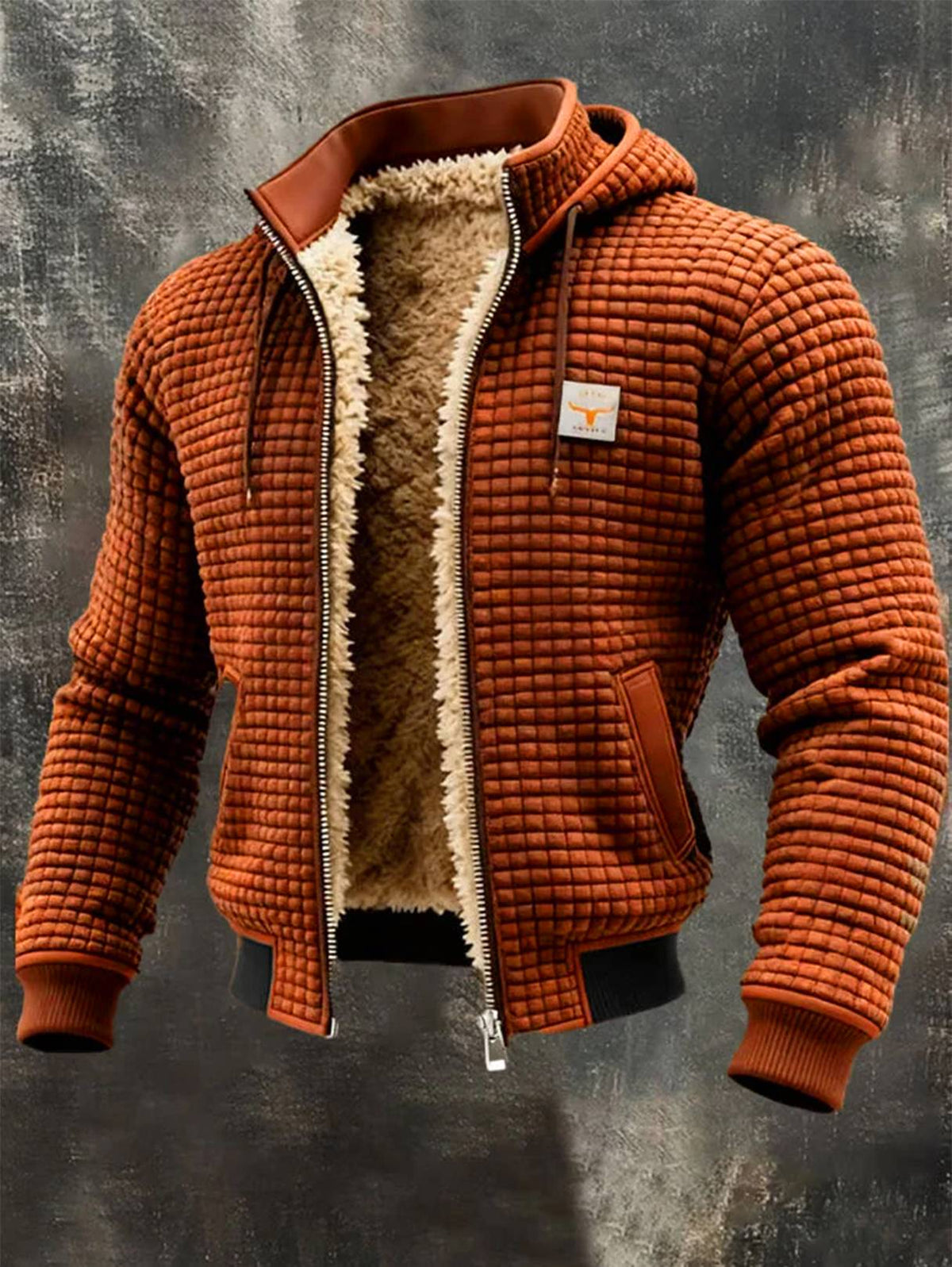 Elwick Waffle-Texture Zip Jacket