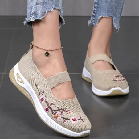 Sakura Comfort Floral Slip-On Trainers